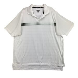 Adidas Golf Polo Shirt Mens Size XXL White Green Clima Cool Lightweight Comfort